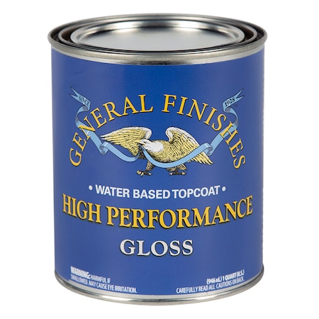 General Finishes 1 Qt Clear High Performance Water-Based Topcoat, Gloss QTHG